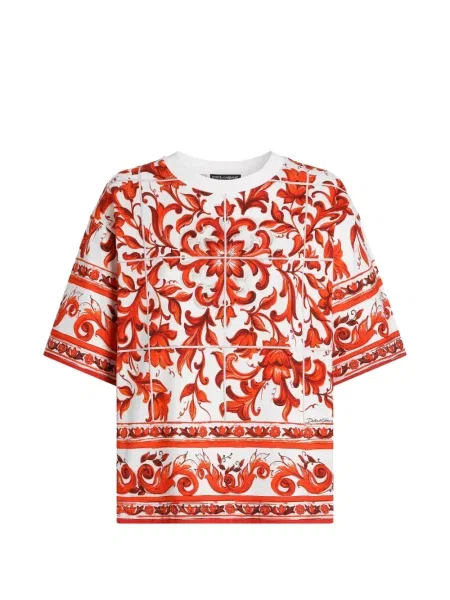 Tricou Dolce & Gabbana cu imagine din jerseu alb