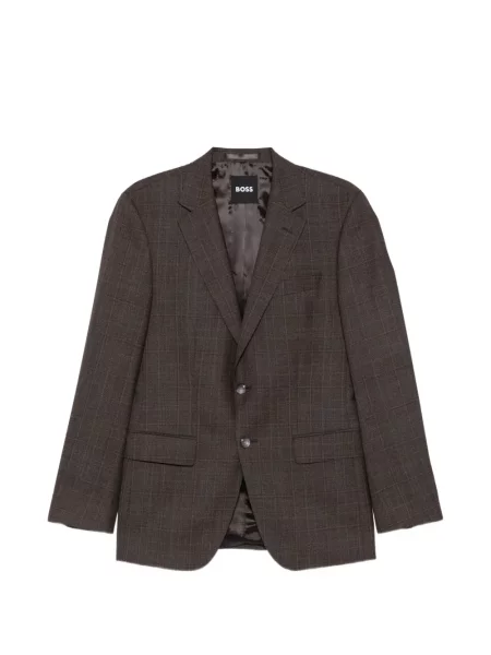 Costum Boss în carouri maro