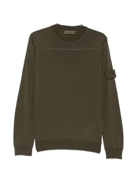 Lung pulover Stone Island cu strasuri verde