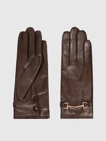 Кожаные перчатки Sermoneta Gloves коричневые