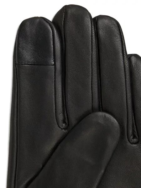 Mănuși Karl Lagerfeld Jeans din piele cu autograf negru