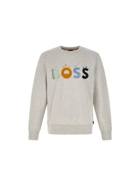 Bluza Hugo Boss z nadrukiem elegancka szara