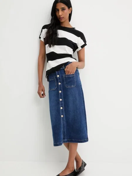 Джинсова спідниця Answear.LAB mini пряма синій