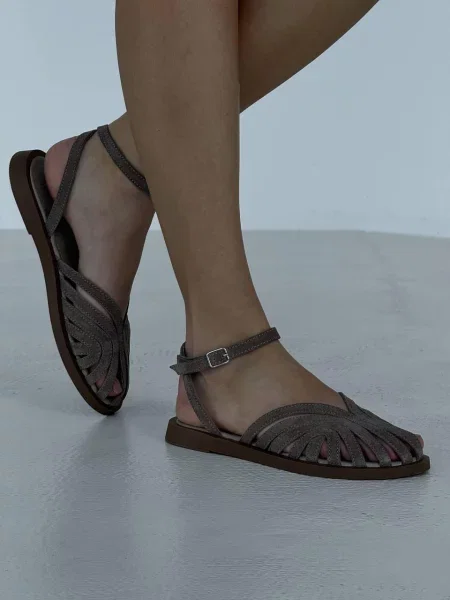 Замшевые босоножки 105.store коричневые