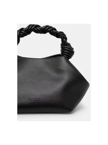 Torebka crossbody Ganni biznesowa z nadrukiem czarna