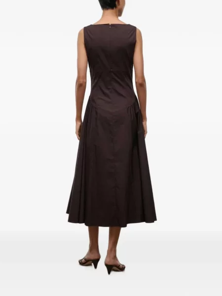 Rochie midi Staud fără mâneci maro