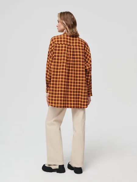 Картата сорочка oversize різнобарвний