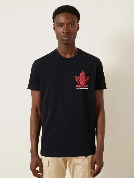T-Shirt schwarz biała