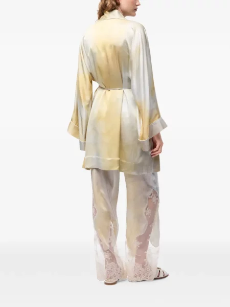 Cu centură curea Pinko din satin cu gradient galben