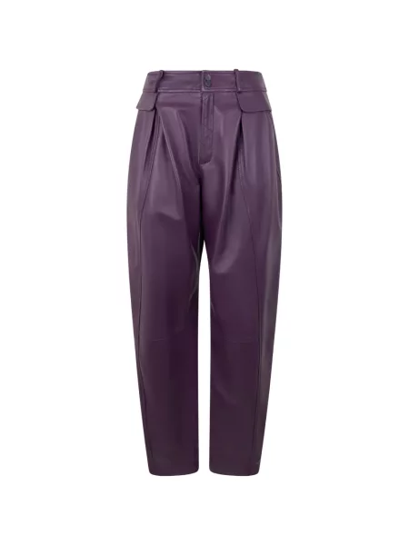 Pantaloni Alberta Ferretti din piele violet
