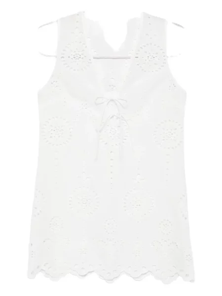 Rochie mini Matteau cu broderie alb