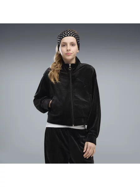 PUMA Młodzieżowa bluza dresowa Essentials Elevated Velour Odzież czarny