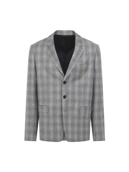 Marynarka Céline wełniana w kratkę szara