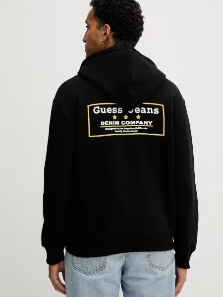 Свитер Guess Jeans с капюшоном черный