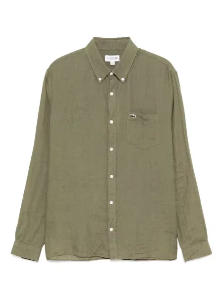 Ленена риза Lacoste зелено