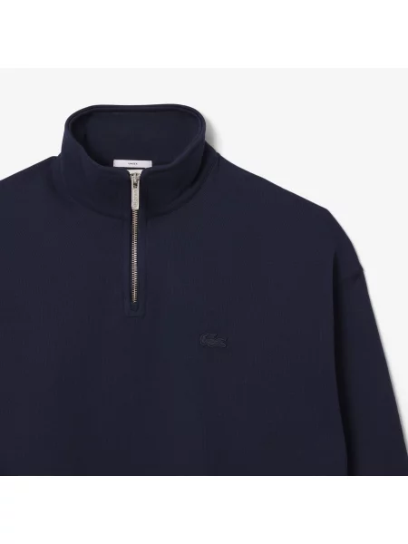 Lacoste Bluza Unisex Half Zip Loose Fit granatowa