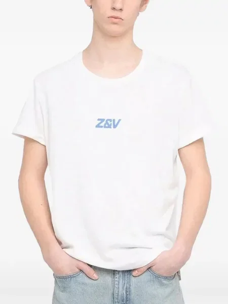 Tricou Zadig&voltaire scurt alb