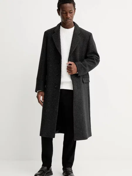 Пальто з додаванням вовни HUGO сірий