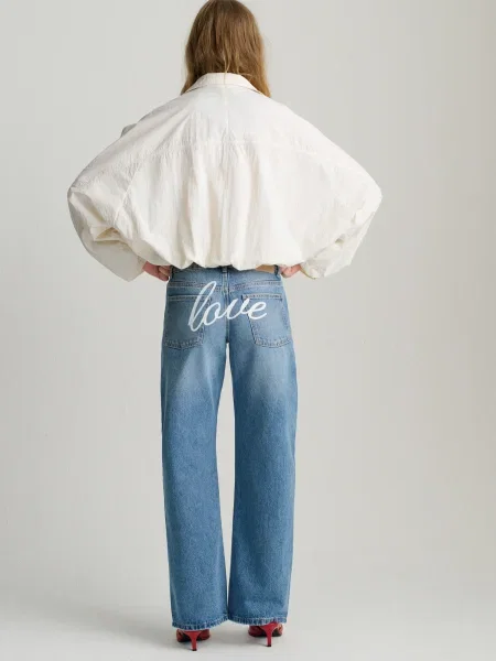 Pull&Bear Jeans LOVE denim albastru