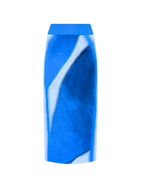 Fustă midi Ph5 până la genunchi albastru