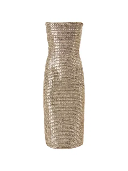 Rochie midi Carolina Herrera cu broderie fără bretele
