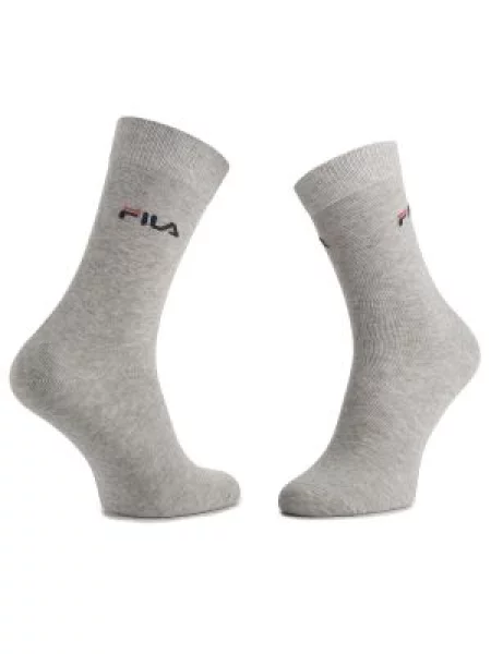 Σετ 3 ζευγάρια ψηλές κάλτσες unisex Fila Grey μαύρο