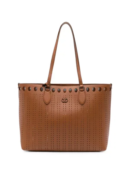 Geantă shopper Valentino Garavani maro