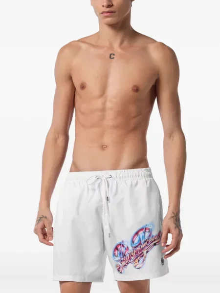 Slip de baie Philipp Plein alb