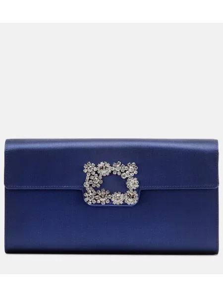 Satenska pisemska torbica Roger Vivier modra