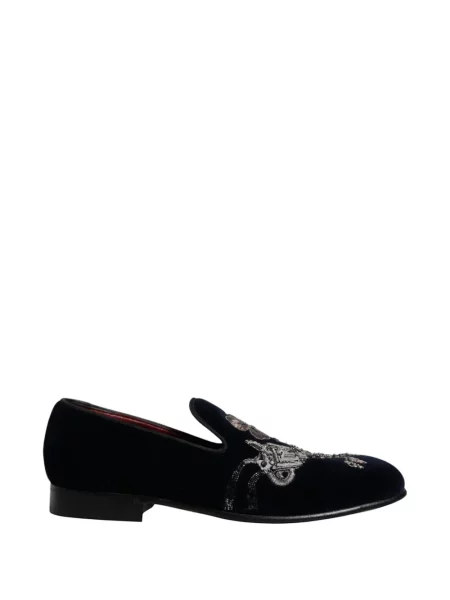 Pantofi loafer Dolce & Gabbana de catifea negru