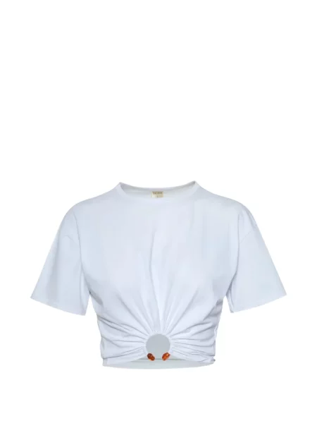 Tricou Baobab cu volane alb