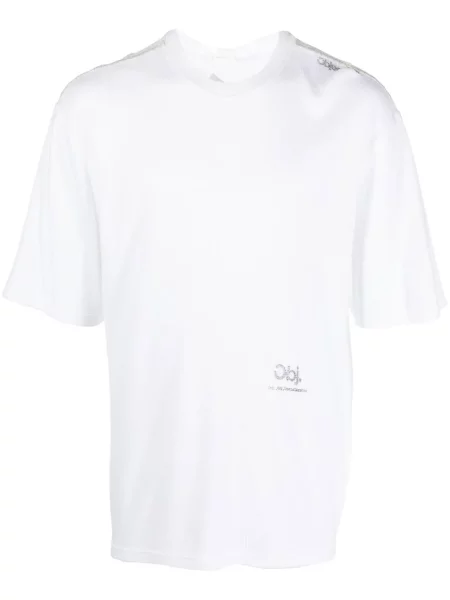 Dzianinowa koszulka Objects Iv Life z nadrukiem biała