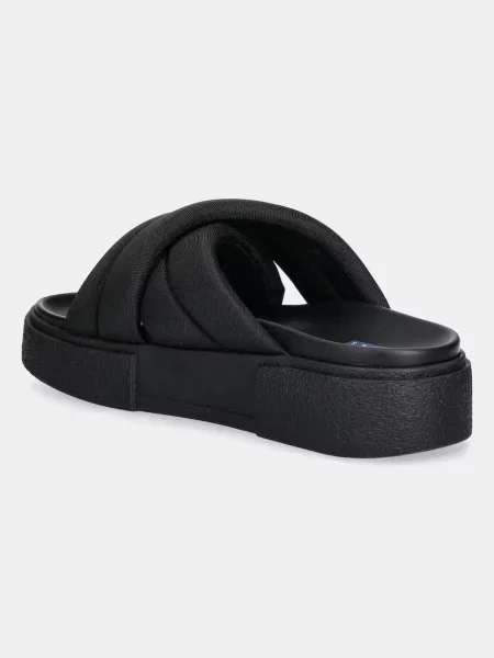 Tommy Jeans papucs FLATFORM SANDAL női platformos fekete