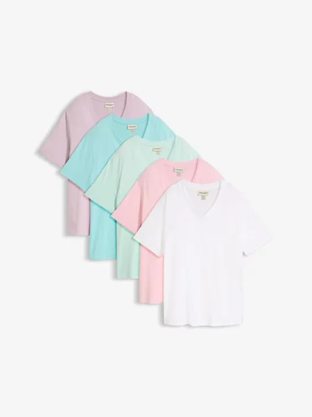 Długi T-shirt 5 szt. różowa