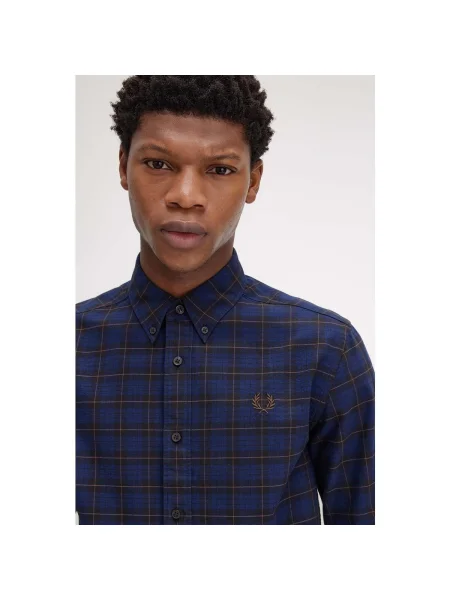 Kockovaná košeľa Fred Perry keper modrá