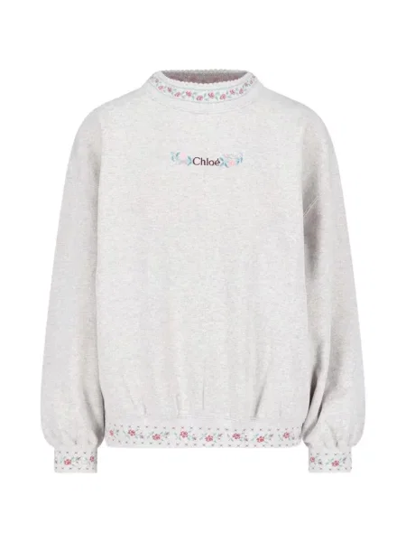 Hanorac Chloé cu model floral cu autograf gri
