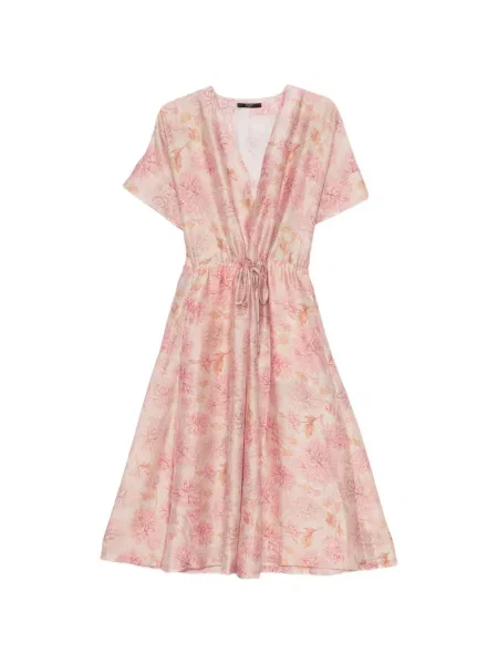 Rochie midi Seventy cu model floral roz