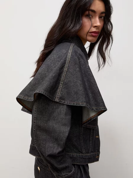 Answear.LAB jachetă pentru femei din denim negru
