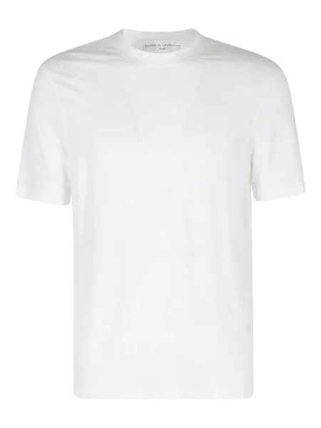 Tricou Filippo De Laurentiis cu decolteu în U alb