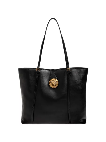 Geantă shopper Versace din piele negru