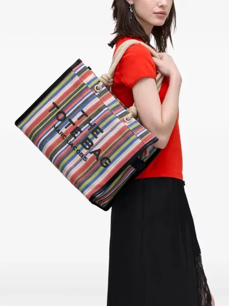 Geantă Marc Jacobs cu dungi plasă mari roșu