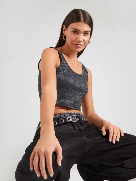 Melltartó adidas Lurex Bralet Black/ Silver Metallic XS fekete