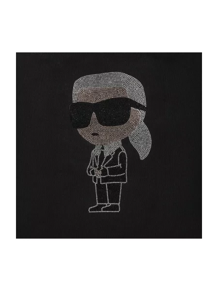Vještački dijamant shopper torbica Karl Lagerfeld crna