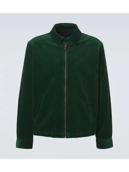 Geacă Polo Ralph Lauren de catifea cord verde