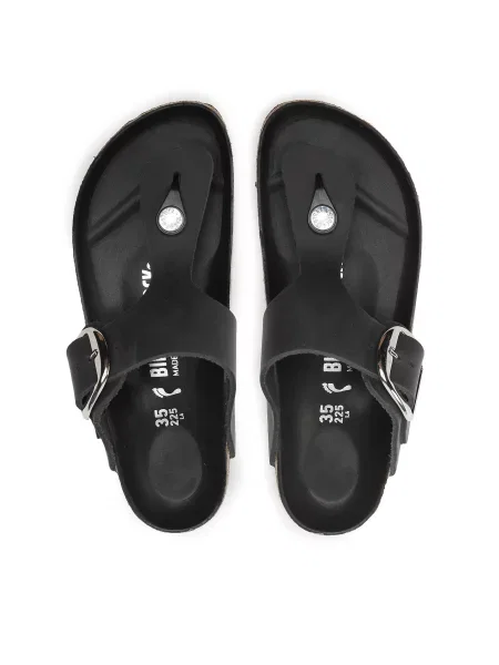 Lapos talpú csatos pántos szandál Birkenstock fekete