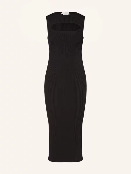 Alexander Mcqueen Pletené Šaty S Průstřihem černá