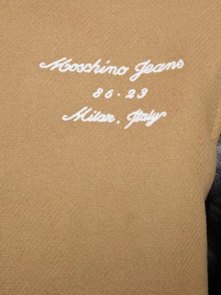 Шерстяной бомбер Moschino бежевый