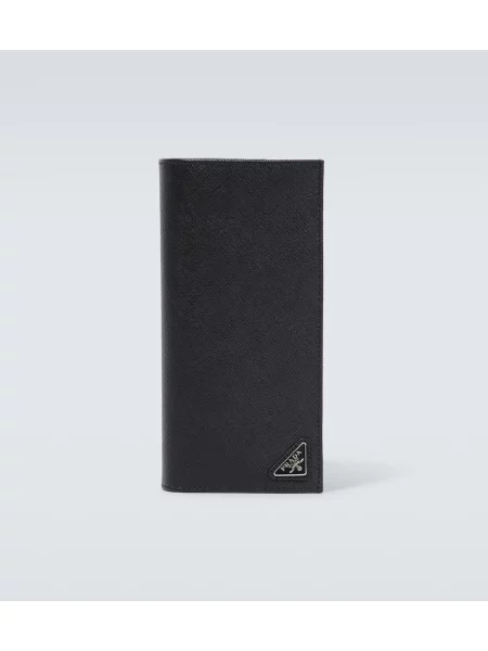 Usnjena denarnica Prada črna