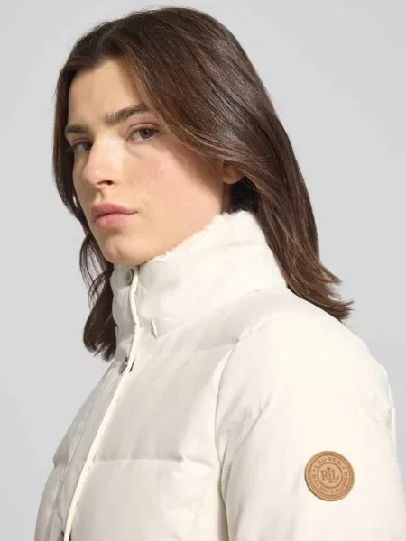 Płaszcz puchowy z zapinanymi na błyskawiczny Lauren Ralph Lauren beżowy