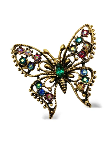 Brosa Jennifer Gibson Jewellery de cristal auriu